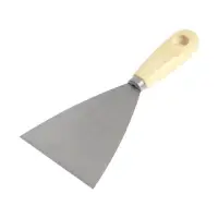 Шпатель малярный ТУНДРА, металлический, деревянная рукоятка, 100 мм