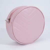 Сумка женская круглая из искусственной кожи, 18х18 см, цвет розовый Сумка женская круглая из искусственной кожи, 18х18 см, цвет розовый