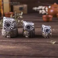 Сувенирный набор дерево "Совы с узором" 6х14х7 см