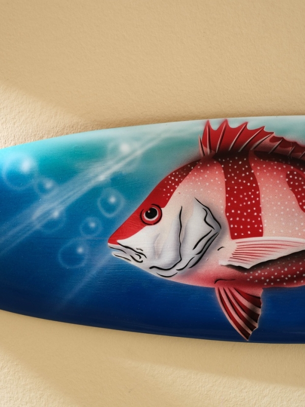 Панно Панно "Доска для сёрфа "Рыбка" дерево 80х21 см