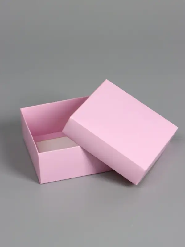 Коробка складная, крышка-дно, розовая, 12 х 12 х 5 см