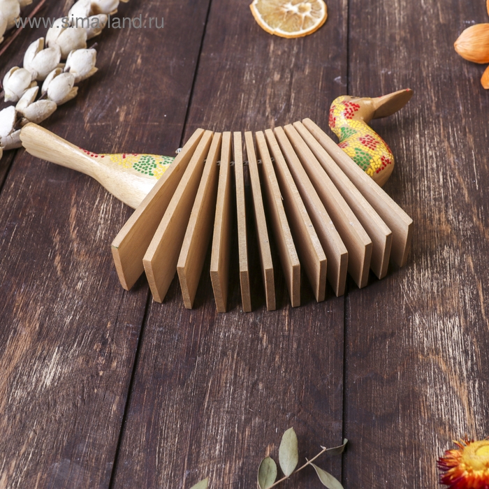 Сувенирный музыкальный инструмент "Трещотка крокодил пятнистый" дерево 4x27x9 см МИКС
