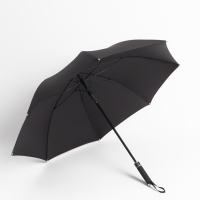 Зонт - трость полуавтоматический «Однотонный», 8 спиц, R = 60/70 см, цвет чёрный Зонт - трость полуавтоматический «Однотонный», 8 спиц, R = 60/70 см, цвет чёрный