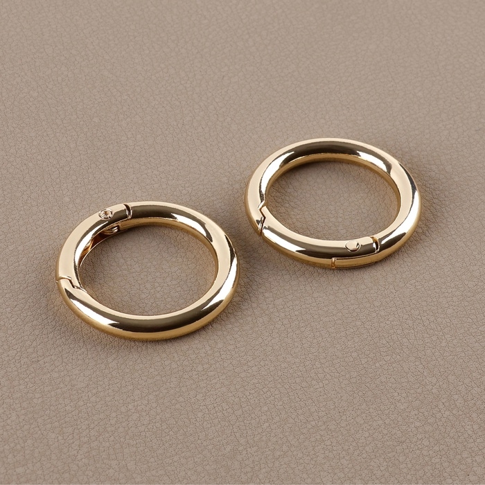 Набор для создания сумки, 4 предмета, кольцо-карабин - 2 шт, цепочка, кнопка магнитная, цвет золотой