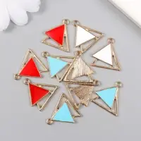 Декор для творчества металл, эмаль "Двойной треугольник" 1,8х2 см