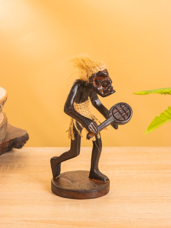 Сувенир &laquo;Абориген теннисист&raquo;, 8&times;8&times;18 +/- 2 см, дерево