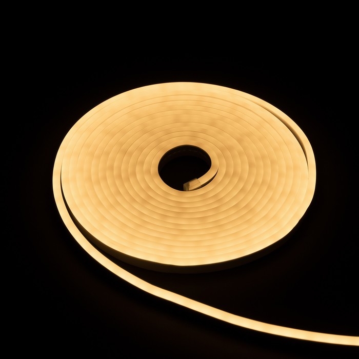 Гибкий неон Luazon Lighting 6 &times; 12 мм, IP65, 5 м, SMD2835, 120 LED/м, 12 В, свечение тёплое белое