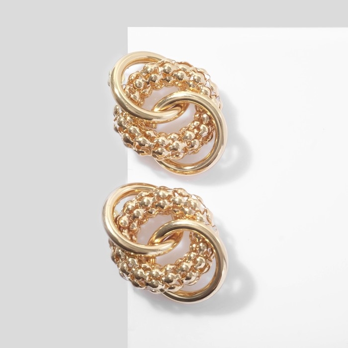 Серьги металл &laquo;Конго-кольца&raquo;, цвет золото