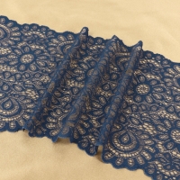 Кружевная эластичная ткань, 190 мм × 2,7 ± 0,5 м, цвет синий Кружевная эластичная ткань, 190 мм × 2,7 ± 0,5 м, цвет синий