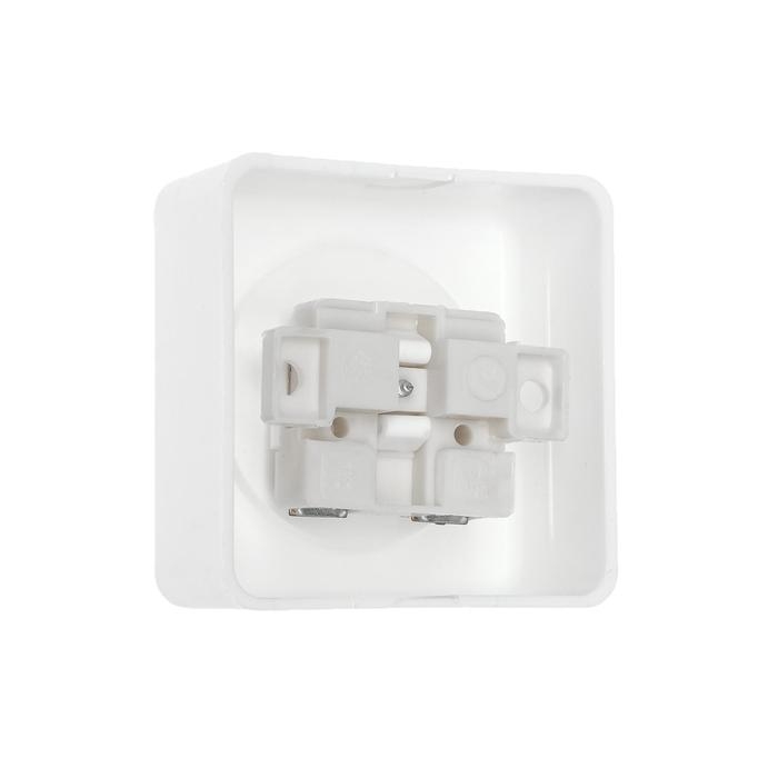 Розетка "Элект" РС 16-016, 16 А, 250 В, одноместная, открытая, без з/к, белая