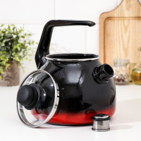 Чайник со свистком &laquo;Кармен&raquo;, 3 л, фиксированная ручка, индукция, цвет чёрно-красный