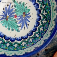 Коса Риштанская Керамика "Узоры" 15,5 см, средняя, синий микс