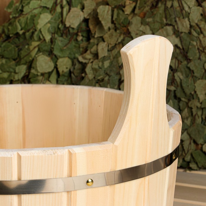 Шайка из кедра овальная, 22 л, двуручная  ЛЮКС