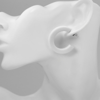 Серьги-кольца «Дуга» цвет белый, d=3 см Серьги-кольца «Дуга» цвет белый, d=3 см