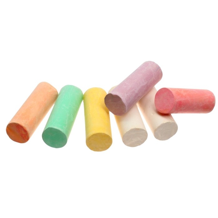 Мелки цветные для асфальта 7 штук Мелки цветные для асфальта 7 штук "Фантазия", цилиндр, Calligrata TOP, утолщенные