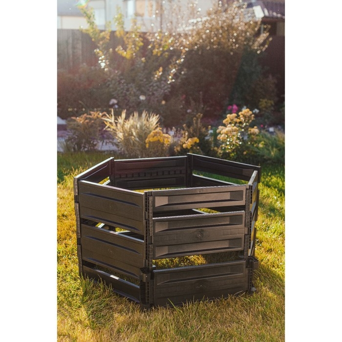 Компостер пластиковый, 600 л, 125 &times; 105 &times; 70 см, чёрный
