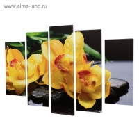 Модульная картина "Жёлтые орхидеи" (2-23х52; 2-24х70; 1-24х80) 120х80см Модульная картина "Жёлтые орхидеи" (2-23х52; 2-24х70; 1-24х80) 120х80см