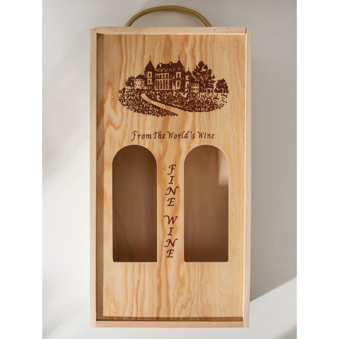 Ящик для хранения вина Доляна &laquo;Кальяри&raquo;, 35&times;18 см, на 2 бутылки