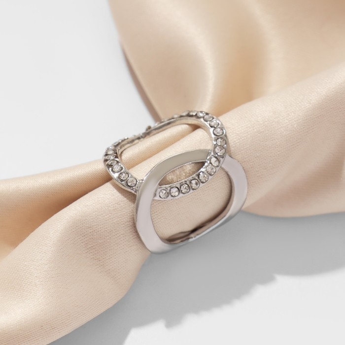 Муфта для платка &laquo;Ажур&raquo; крупный, цвет белый в серебре