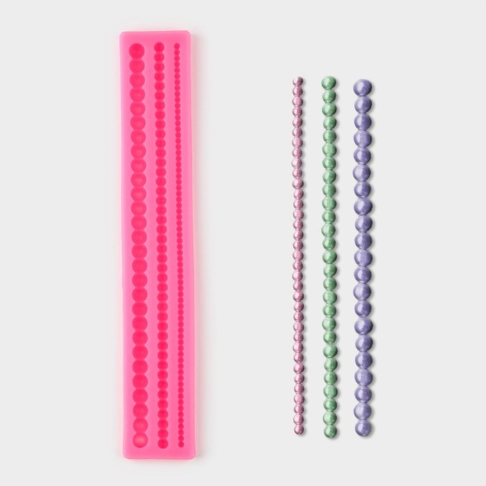 Молд &laquo;Жемчуг&raquo;, силикон, 30&times;5&times;1 см, цвет МИКС