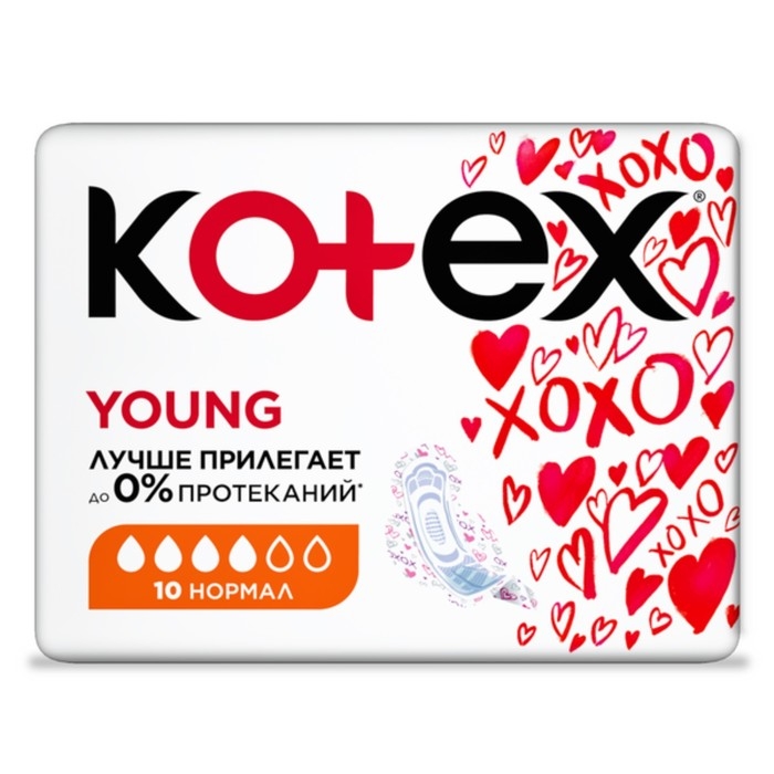 Прокладки &laquo;Kotex&raquo; Young Normal для девочек, 10 шт/уп