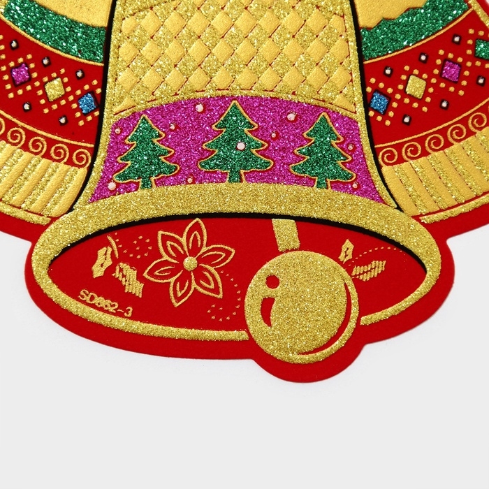 Декоративная наклейка Декоративная наклейка "Дед мороз и колокольчики" 21,5х22 см