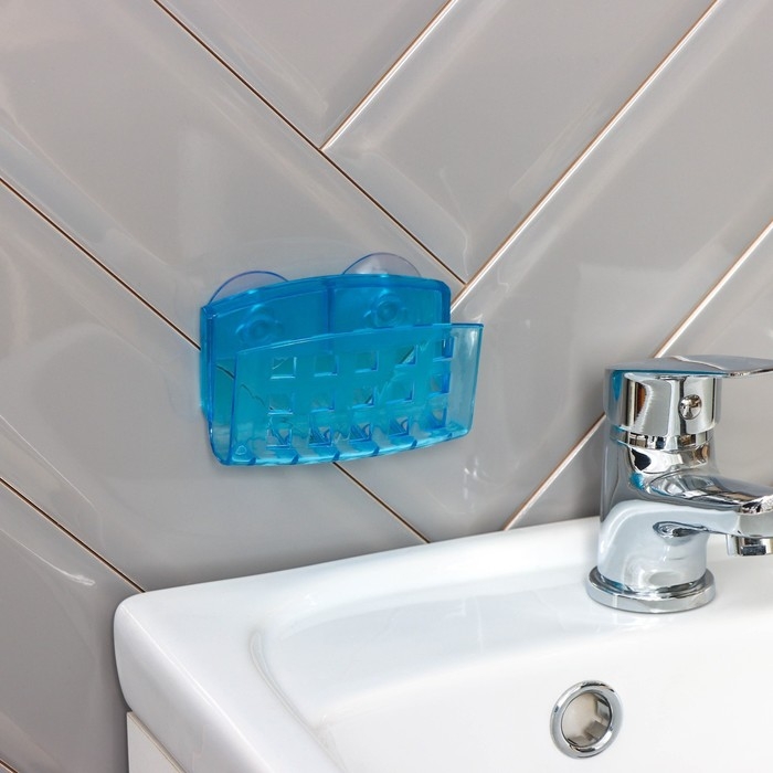 Мыльница настенная на присосках Bath Collection, 9,5&times;5&times;6 см, цвет МИКС
