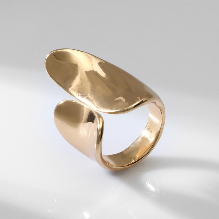 Кольцо металл &laquo;Тренд&raquo; два лепестка, цвет золото, размер 18
