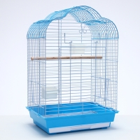 Клетка для птиц Bd-3/1o, раскрывающаяся крыша, 47,5 х 37 х 70 см, голубая (фасовка 6 шт)