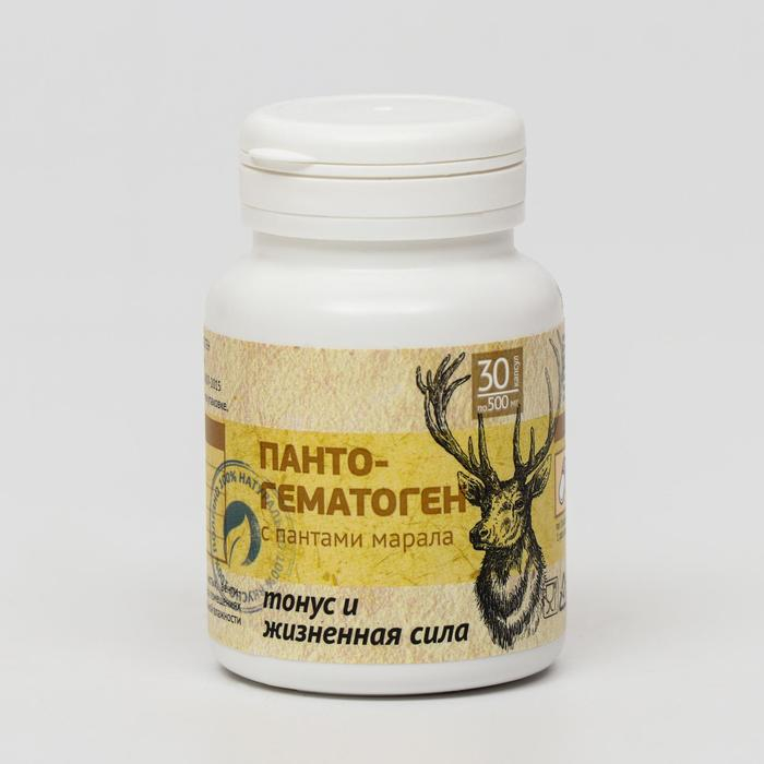 Пантогематоген &laquo;Тонус и жизненная сила&raquo; с пантами марала, 30 капсул по 500 мг