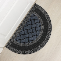 Коврик придверный полукруглый Доляна &laquo;Меандр&raquo;, 45&times;75 см, цвет серебряный