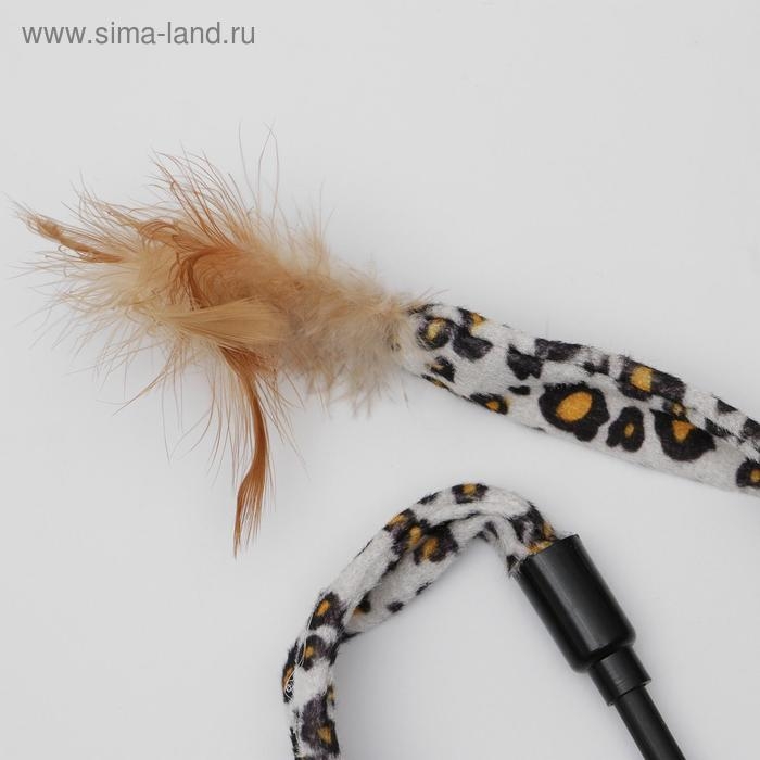 Дразнилка-удочка текстильная с перышками Дразнилка-удочка текстильная с перышками