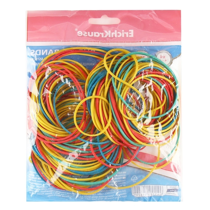 Банковская резинка, 100 г, ErichKrause, диаметр 60 мм, длина 100 мм, пакет с европодвесом, микс