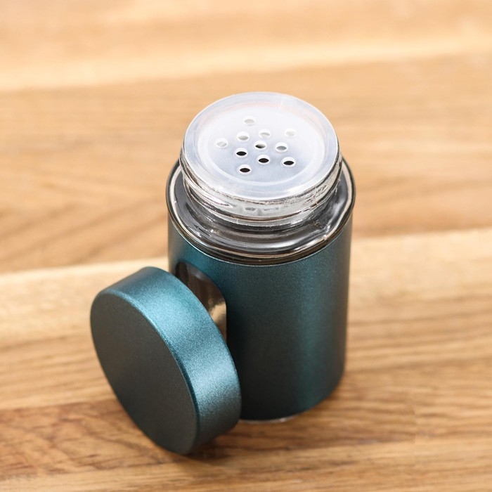 Ёмкость стеклянная для специй &laquo;Стиль&raquo;, 100 мл, 4,5&times;8 см, цвет бирюзовый