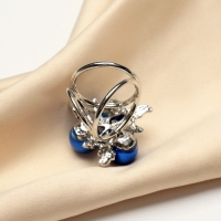 Кольцо для платка «Черничка», цвет синий в серебре Кольцо для платка «Черничка», цвет синий в серебре