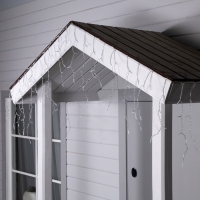 Гирлянда &laquo;Бахрома&raquo; 3 х 0.6 м, IP44, прозрачная нить, 114 LED, свечение мульти, 8 режимов, солнечная батарея