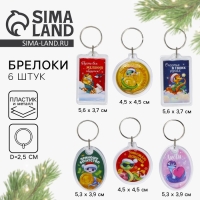 Брелок новогодний, для ключей «Счастье в твоих руках» микс из 6 шт Брелок новогодний, для ключей «Счастье в твоих руках» микс из 6 шт