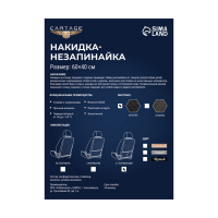 Накидка-незапинайка на спинку сиденья Cartage, экокожа, с карманом, 60 х 40 см, черный Накидка-незапинайка на спинку сиденья Cartage, экокожа, с карманом, 60 х 40 см, черный