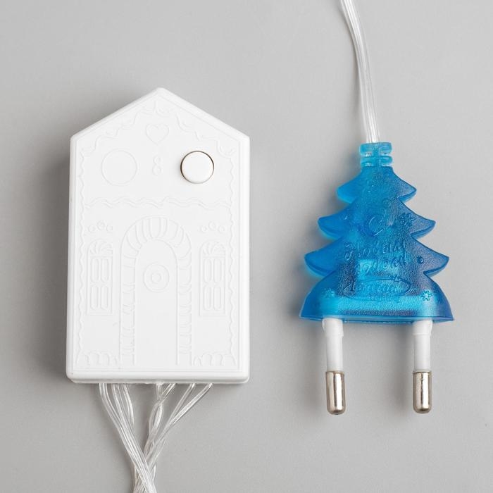 Гирлянда &laquo;Нить&raquo; 10 м, IP20, прозрачная нить, 100 LED, свечение синее, 8 режимов, 220 В