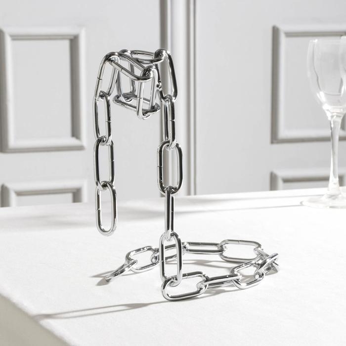 Подставка для бутылки Доляна &laquo;Цепь&raquo;, 18&times;12&times;20 см, цвет хром
