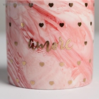 Горшок для цветов керамический с тиснением, кашпо &laquo;Сердца&raquo;, 8 х 7,5 см