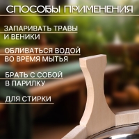 Шайка-таз из липы, 5 л, двуручная, нержавеющая вставка Шайка-таз из липы, 5 л, двуручная, нержавеющая вставка