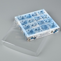 Коробка под 16 конфет с ячейками &laquo;Счастливого Нового года&raquo;, 19 х 19 х 3 см, Новый год