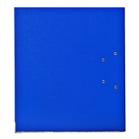 Папка-регистратор А4, 75 мм, Calligrata, ПВХ, тиснение "лен", металлическая окантовка, карман на корешок, собранная, синяя, микс