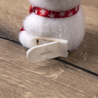 Светодиодная фигура &laquo;Медвежонок в бабочке&raquo; 9 &times; 12 &times; 8 см, флок, батарейки CR2032х2 (в комплекте), свечение тёплое белое