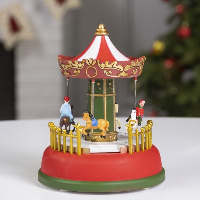 Светодиодная фигура &laquo;Карусель&raquo; 12 &times; 16 &times; 12 см, полистоун, батарейки АААх3 (не в комплекте), свечение RGB