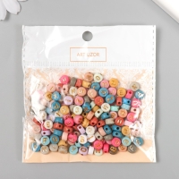 Набор бусин для творчества пластик "Английские буквы золото" разноцвет 20 гр 0,4х0,7х0,7 см   961914