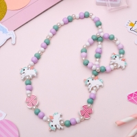 Набор детский «Выбражулька» 2 предмета: бусы, браслет, единорог, цветной Набор детский «Выбражулька» 2 предмета: бусы, браслет, единорог, цветной