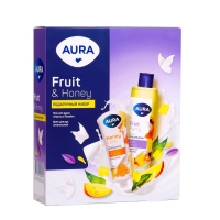 Подарочный набор косметики AURA " Манго и папайя": гель для душа, 250 мл + крем для рук, 75 мл