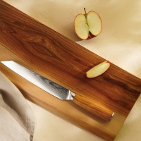 Нож кухонный SL Home &laquo;Оливия&raquo;, разделочный, лезвие 20,32 см, дамасская сталь, цвет коричневый